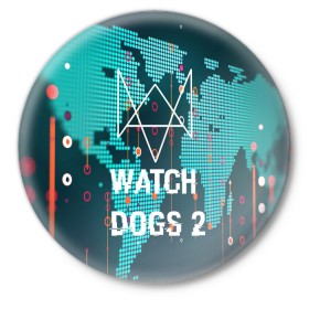 Значок с принтом Watch Dogs 2 NETWORK HACK в Екатеринбурге,  металл | круглая форма, металлическая застежка в виде булавки | game | wath dogs 2 | город | девушка | дрон | игры | компьютеры | пистолет | телефон | технологии | хакер