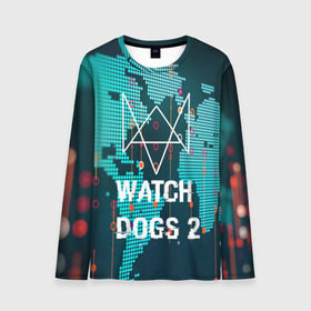 Мужской лонгслив 3D с принтом Watch Dogs 2 NETWORK HACK в Екатеринбурге, 100% полиэстер | длинные рукава, круглый вырез горловины, полуприлегающий силуэт | game | wath dogs 2 | город | девушка | дрон | игры | компьютеры | пистолет | телефон | технологии | хакер