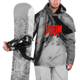Накидка на куртку 3D с принтом DOOM GRAY SPACE EDITION в Екатеринбурге, 100% полиэстер |  | art | doom | game | возвращение | дум | игра | легенда | шутер