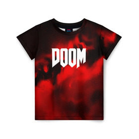Детская футболка 3D с принтом DOOM RED PLANET в Екатеринбурге, 100% гипоаллергенный полиэфир | прямой крой, круглый вырез горловины, длина до линии бедер, чуть спущенное плечо, ткань немного тянется | art | doom | game | возвращение | дум | игра | легенда | шутер