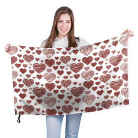 Флаг 3D с принтом Сердечки в Екатеринбурге, 100% полиэстер | плотность ткани — 95 г/м2, размер — 67 х 109 см. Принт наносится с одной стороны | 14 | love | валентин | губы | день | любовь | подарок | поцелуй | сердце | страсть | февраль