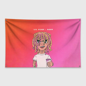 Флаг-баннер с принтом Lil Pump Boss в Екатеринбурге, 100% полиэстер | размер 67 х 109 см, плотность ткани — 95 г/м2; по краям флага есть четыре люверса для крепления | hip hop | hiphop | lil pump | mc | rap | газзи гарсия | зачитал | клауд | клауд рэп | лил памп | лили | мс | памп | реп | репер | речитатив | рэп | рэпер | трэп | хип | хип хоп | хипхоп | хоп