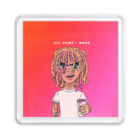 Магнит 55*55 с принтом Lil Pump Boss в Екатеринбурге, Пластик | Размер: 65*65 мм; Размер печати: 55*55 мм | hip hop | hiphop | lil pump | mc | rap | газзи гарсия | зачитал | клауд | клауд рэп | лил памп | лили | мс | памп | реп | репер | речитатив | рэп | рэпер | трэп | хип | хип хоп | хипхоп | хоп