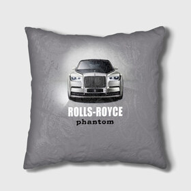 Подушка 3D с принтом Rolls-Royce Phantom в Екатеринбурге, наволочка – 100% полиэстер, наполнитель – холлофайбер (легкий наполнитель, не вызывает аллергию). | состоит из подушки и наволочки. Наволочка на молнии, легко снимается для стирки | bmw | rolls royce | авто | автомобиль | машина | роллс ройс | тачка | элита