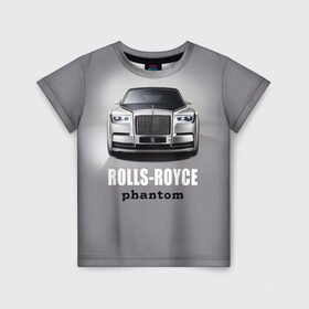 Детская футболка 3D с принтом Rolls-Royce Phantom в Екатеринбурге, 100% гипоаллергенный полиэфир | прямой крой, круглый вырез горловины, длина до линии бедер, чуть спущенное плечо, ткань немного тянется | bmw | rolls royce | авто | автомобиль | машина | роллс ройс | тачка | элита