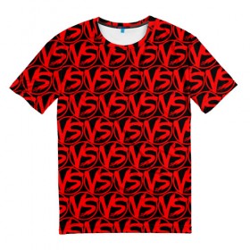 Мужская футболка 3D с принтом VERSUS BATTLE RED в Екатеринбурге, 100% полиэфир | прямой крой, круглый вырез горловины, длина до линии бедер | rap | versus battle | битва | молодежный стиль | рэп | рэп батл | рэп битва | рэперы