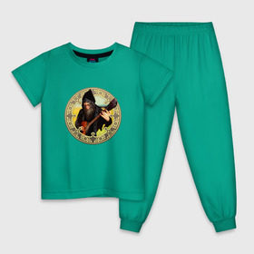 Детская пижама хлопок с принтом Нейромонах Феофан 1 в Екатеринбурге, 100% хлопок |  брюки и футболка прямого кроя, без карманов, на брюках мягкая резинка на поясе и по низу штанин
 | Тематика изображения на принте: 
