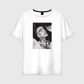 Женская футболка хлопок Oversize с принтом Little fashion в Екатеринбурге, 100% хлопок | свободный крой, круглый ворот, спущенный рукав, длина до линии бедер
 | lil peep | rap | густав ор | лил пип | рэп
