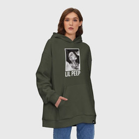 Худи SuperOversize хлопок с принтом Little fashion в Екатеринбурге, 70% хлопок, 30% полиэстер, мягкий начес внутри | карман-кенгуру, эластичная резинка на манжетах и по нижней кромке, двухслойный капюшон
 | lil peep | rap | густав ор | лил пип | рэп