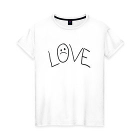 Женская футболка хлопок с принтом Lil Love Tattoo в Екатеринбурге, 100% хлопок | прямой крой, круглый вырез горловины, длина до линии бедер, слегка спущенное плечо | lil peep | rap | густав ор | лил пип | рэп