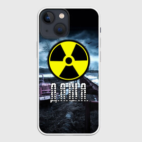 Чехол для iPhone 13 mini с принтом S.T.A.L.K.E.R.   Д.А.Ш.А. в Екатеринбурге,  |  | stalker | буквы | волки | грузовик | дарья | даша | дашенька | дашка | знак | игра | имя | ммо | мрак | надпись | опасность | припять | птицы | радиация | рпг | сталкер | чернобыль | шутер