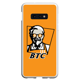 Чехол для Samsung S10E с принтом BITCOIN в стиле KFC в Екатеринбурге, Силикон | Область печати: задняя сторона чехла, без боковых панелей | bitcoin | btc | crypto | kfc | биткоин | валюта | деньги | криптовалюта | цифровое золото