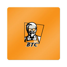 Магнит виниловый Квадрат с принтом BITCOIN в стиле KFC в Екатеринбурге, полимерный материал с магнитным слоем | размер 9*9 см, закругленные углы | bitcoin | btc | crypto | kfc | биткоин | валюта | деньги | криптовалюта | цифровое золото