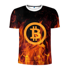 Мужская футболка 3D спортивная с принтом BITCOIN FIRE в Екатеринбурге, 100% полиэстер с улучшенными характеристиками | приталенный силуэт, круглая горловина, широкие плечи, сужается к линии бедра | Тематика изображения на принте: bitcoin | btc | coin | crypto | ethereum | money | orange | биткоин | валюта | деньги | известные | криптовалюта | логотип | монета | надписи.cash | оранжевый | цвет | цифровое золото | эфир