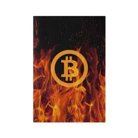 Обложка для паспорта матовая кожа с принтом BITCOIN FIRE в Екатеринбурге, натуральная матовая кожа | размер 19,3 х 13,7 см; прозрачные пластиковые крепления | Тематика изображения на принте: bitcoin | btc | coin | crypto | ethereum | money | orange | биткоин | валюта | деньги | известные | криптовалюта | логотип | монета | надписи.cash | оранжевый | цвет | цифровое золото | эфир