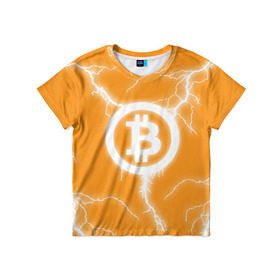 Детская футболка 3D с принтом BITCOIN в Екатеринбурге, 100% гипоаллергенный полиэфир | прямой крой, круглый вырез горловины, длина до линии бедер, чуть спущенное плечо, ткань немного тянется | bitcoin | btc | coin | crypto | ethereum | money | orange | биткоин | валюта | деньги | известные | криптовалюта | логотип | монета | надписи.cash | оранжевый | цвет | цифровое золото | эфир