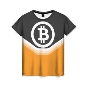 Женская футболка 3D с принтом BITCOIN UNIFORM в Екатеринбурге, 100% полиэфир ( синтетическое хлопкоподобное полотно) | прямой крой, круглый вырез горловины, длина до линии бедер | bitcoin | btc | coin | crypto | ethereum | money | orange | биткоин | валюта | деньги | известные | криптовалюта | логотип | монета | надписи.cash | оранжевый | цвет | цифровое золото | эфир