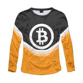 Женский лонгслив 3D с принтом BITCOIN UNIFORM в Екатеринбурге, 100% полиэстер | длинные рукава, круглый вырез горловины, полуприлегающий силуэт | bitcoin | btc | coin | crypto | ethereum | money | orange | биткоин | валюта | деньги | известные | криптовалюта | логотип | монета | надписи.cash | оранжевый | цвет | цифровое золото | эфир