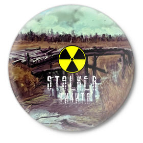 Значок с принтом S.T.A.L.K.E.R НИКИТА в Екатеринбурге,  металл | круглая форма, металлическая застежка в виде булавки | Тематика изображения на принте: s.t.a.l.k.e.r. | stalker | никита | припять | сталкер | чернобыль