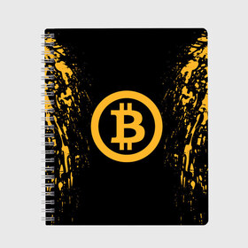 Тетрадь с принтом BITCOIN в Екатеринбурге, 100% бумага | 48 листов, плотность листов — 60 г/м2, плотность картонной обложки — 250 г/м2. Листы скреплены сбоку удобной пружинной спиралью. Уголки страниц и обложки скругленные. Цвет линий — светло-серый
 | bitcoin | btc | coin | crypto | ethereum | miner | mining | money | orange | биткоин | валюта | деньги | известные | криптовалюта | логотип | майнер | майнинг | монета | надписи.cash | оранжевый | цвет | цифровое золото | эфир