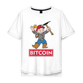 Мужская футболка хлопок Oversize с принтом Bitcoin Miner в Екатеринбурге, 100% хлопок | свободный крой, круглый ворот, “спинка” длиннее передней части | 