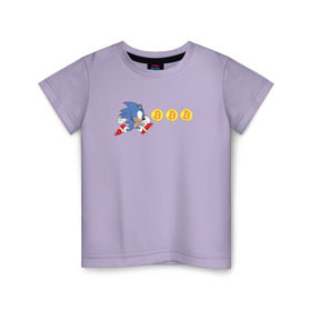 Детская футболка хлопок с принтом Соник в Екатеринбурге, 100% хлопок | круглый вырез горловины, полуприлегающий силуэт, длина до линии бедер | Тематика изображения на принте: bitcoin | sonic | биткоин | деньги | соник
