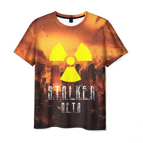 Мужская футболка 3D с принтом S.T.A.L.K.E.R Петя в Екатеринбурге, 100% полиэфир | прямой крой, круглый вырез горловины, длина до линии бедер | s.t.a.l.k.e.r. | stalker | петя | припять | сталкер | чернобыль