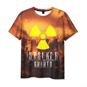 Мужская футболка 3D с принтом S.T.A.L.K.E.R Никита в Екатеринбурге, 100% полиэфир | прямой крой, круглый вырез горловины, длина до линии бедер | s.t.a.l.k.e.r. | stalker | никита | припять | сталкер | чернобыль