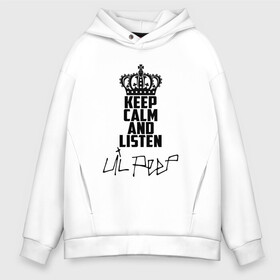 Мужское худи Oversize хлопок с принтом Keep calm and listen Lil Peep в Екатеринбурге, френч-терри — 70% хлопок, 30% полиэстер. Мягкий теплый начес внутри —100% хлопок | боковые карманы, эластичные манжеты и нижняя кромка, капюшон на магнитной кнопке | awful things | gustav hr | lil peep | густав ор | клауд | клауд рэп | лил | певец | пип | пост эмо | реп | репер | рэп | рэпер | трэп | хип | хип хоп | хипхоп | хоп | эмо | эмо трэп