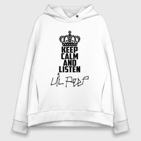 Женское худи Oversize хлопок с принтом Keep calm and listen Lil Peep в Екатеринбурге, френч-терри — 70% хлопок, 30% полиэстер. Мягкий теплый начес внутри —100% хлопок | боковые карманы, эластичные манжеты и нижняя кромка, капюшон на магнитной кнопке | awful things | gustav hr | lil peep | густав ор | клауд | клауд рэп | лил | певец | пип | пост эмо | реп | репер | рэп | рэпер | трэп | хип | хип хоп | хипхоп | хоп | эмо | эмо трэп