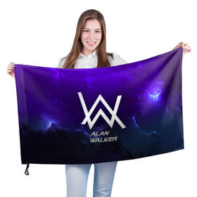 Флаг 3D с принтом Alan Walker SPACE COLLECTION в Екатеринбурге, 100% полиэстер | плотность ткани — 95 г/м2, размер — 67 х 109 см. Принт наносится с одной стороны | Тематика изображения на принте: alan walker | club | music | абстракция | клубная музыка | космос | краски | музыка