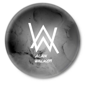Значок с принтом ALAN WALKER в Екатеринбурге,  металл | круглая форма, металлическая застежка в виде булавки | alan walker | club | music | абстракция | клубная музыка | космос | краски | музыка