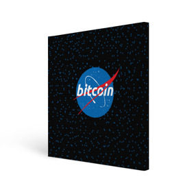 Холст квадратный с принтом BITCOIN в стиле NASA в Екатеринбурге, 100% ПВХ |  | bitcoin | btc | crypto | биткоин | валюта | деньги | криптовалюта | майнер | майнинг | цифровое золото