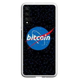 Чехол для Honor 20 с принтом BITCOIN в стиле NASA в Екатеринбурге, Силикон | Область печати: задняя сторона чехла, без боковых панелей | bitcoin | btc | crypto | биткоин | валюта | деньги | криптовалюта | майнер | майнинг | цифровое золото