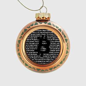 Стеклянный ёлочный шар с принтом BITCOIN в Екатеринбурге, Стекло | Диаметр: 80 мм | bitcoin | btc | crypto | биткоин | валюта | деньги | криптовалюта | майнер | майнинг | цифровое золото