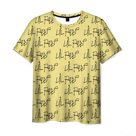 Мужская футболка 3D с принтом LiL PEEP Pattern в Екатеринбурге, 100% полиэфир | прямой крой, круглый вырез горловины, длина до линии бедер | band | cry baby | emo | lil peep | music | musician | rap | swag | логотип | музыка | музыкант | нытик. | рэп | сваг | эмо