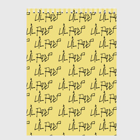 Скетчбук с принтом LiL PEEP Pattern в Екатеринбурге, 100% бумага
 | 48 листов, плотность листов — 100 г/м2, плотность картонной обложки — 250 г/м2. Листы скреплены сверху удобной пружинной спиралью | band | cry baby | emo | lil peep | music | musician | rap | swag | логотип | музыка | музыкант | нытик. | рэп | сваг | эмо