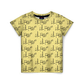 Детская футболка 3D с принтом LiL PEEP Pattern в Екатеринбурге, 100% гипоаллергенный полиэфир | прямой крой, круглый вырез горловины, длина до линии бедер, чуть спущенное плечо, ткань немного тянется | band | cry baby | emo | lil peep | music | musician | rap | swag | логотип | музыка | музыкант | нытик. | рэп | сваг | эмо