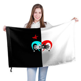 Флаг 3D с принтом Алиса в Екатеринбурге, 100% полиэстер | плотность ткани — 95 г/м2, размер — 67 х 109 см. Принт наносится с одной стороны | бэнд | метал | панк | постпанк | рок группа | ссср | хард | хеви