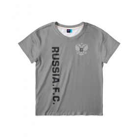 Детская футболка 3D с принтом RUSSIA SPORT в Екатеринбурге, 100% гипоаллергенный полиэфир | прямой крой, круглый вырез горловины, длина до линии бедер, чуть спущенное плечо, ткань немного тянется | Тематика изображения на принте: 