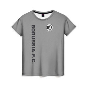 Женская футболка 3D с принтом FC Borussia 2018 Vintage в Екатеринбурге, 100% полиэфир ( синтетическое хлопкоподобное полотно) | прямой крой, круглый вырез горловины, длина до линии бедер | borussia dortmund | fc | спорт | спортивные | футбол | футбольный клуб