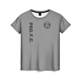 Женская футболка 3D с принтом PSG 2018 Vintage в Екатеринбурге, 100% полиэфир ( синтетическое хлопкоподобное полотно) | прямой крой, круглый вырез горловины, длина до линии бедер | 
