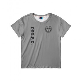 Детская футболка 3D с принтом PSG 2018 Vintage в Екатеринбурге, 100% гипоаллергенный полиэфир | прямой крой, круглый вырез горловины, длина до линии бедер, чуть спущенное плечо, ткань немного тянется | 