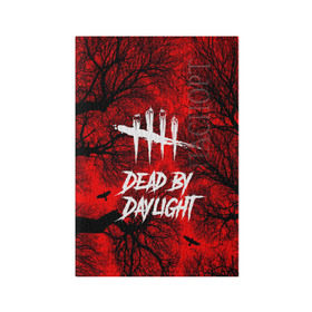 Обложка для паспорта матовая кожа с принтом Dead by Daylight в Екатеринбурге, натуральная матовая кожа | размер 19,3 х 13,7 см; прозрачные пластиковые крепления | maniacs | выживалка | жертвы | мертвые днем | ужас | хоррор