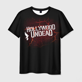 Мужская футболка 3D с принтом Hollywood Undead в Екатеринбурге, 100% полиэфир | прямой крой, круглый вырез горловины, длина до линии бедер | j dog | голивудская нежить | голливудская нежить | джейдог | маски | нежить | рэпкор