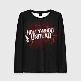 Женский лонгслив 3D с принтом Hollywood Undead в Екатеринбурге, 100% полиэстер | длинные рукава, круглый вырез горловины, полуприлегающий силуэт | j dog | голивудская нежить | голливудская нежить | джейдог | маски | нежить | рэпкор