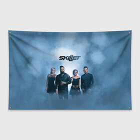 Флаг-баннер с принтом Skillet в Екатеринбурге, 100% полиэстер | размер 67 х 109 см, плотность ткани — 95 г/м2; по краям флага есть четыре люверса для крепления | awake | monster | skillet | джон купер | кори купер | рок