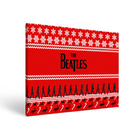 Холст прямоугольный с принтом Праздничный The Beatles в Екатеринбурге, 100% ПВХ |  | beatles | the beatles | бител | битлз | битлс | битлы | группа | джон леннон | джордж харрисон | жуки | знак | красный | ливерпульская четвёрка | мерсибит | надпись | новогодний | новый год | пол маккартни | поп