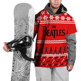 Накидка на куртку 3D с принтом Праздничный The Beatles в Екатеринбурге, 100% полиэстер |  | beatles | the beatles | бител | битлз | битлс | битлы | группа | джон леннон | джордж харрисон | жуки | знак | красный | ливерпульская четвёрка | мерсибит | надпись | новогодний | новый год | пол маккартни | поп