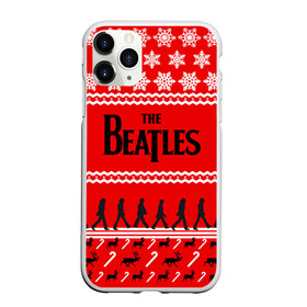 Чехол для iPhone 11 Pro матовый с принтом Праздничный The Beatles в Екатеринбурге, Силикон |  | beatles | the beatles | бител | битлз | битлс | битлы | группа | джон леннон | джордж харрисон | жуки | знак | красный | ливерпульская четвёрка | мерсибит | надпись | новогодний | новый год | пол маккартни | поп